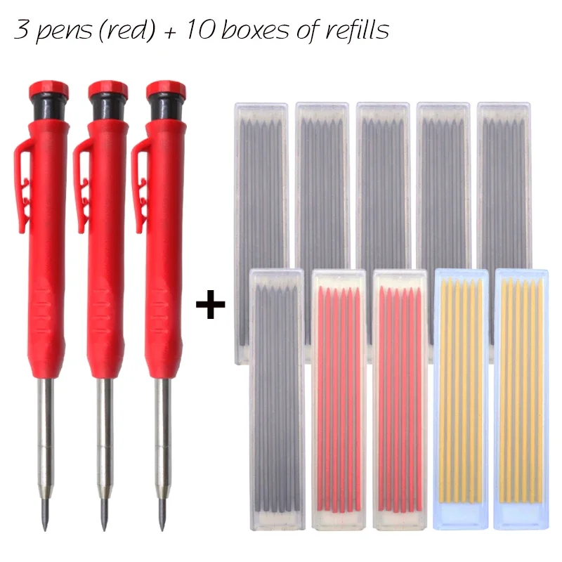 

13 шт., твердый плотницкий карандаш с точилкой, механические карандаши, деревообрабатывающий строительный карандаш, сменный маркер, длинный нос