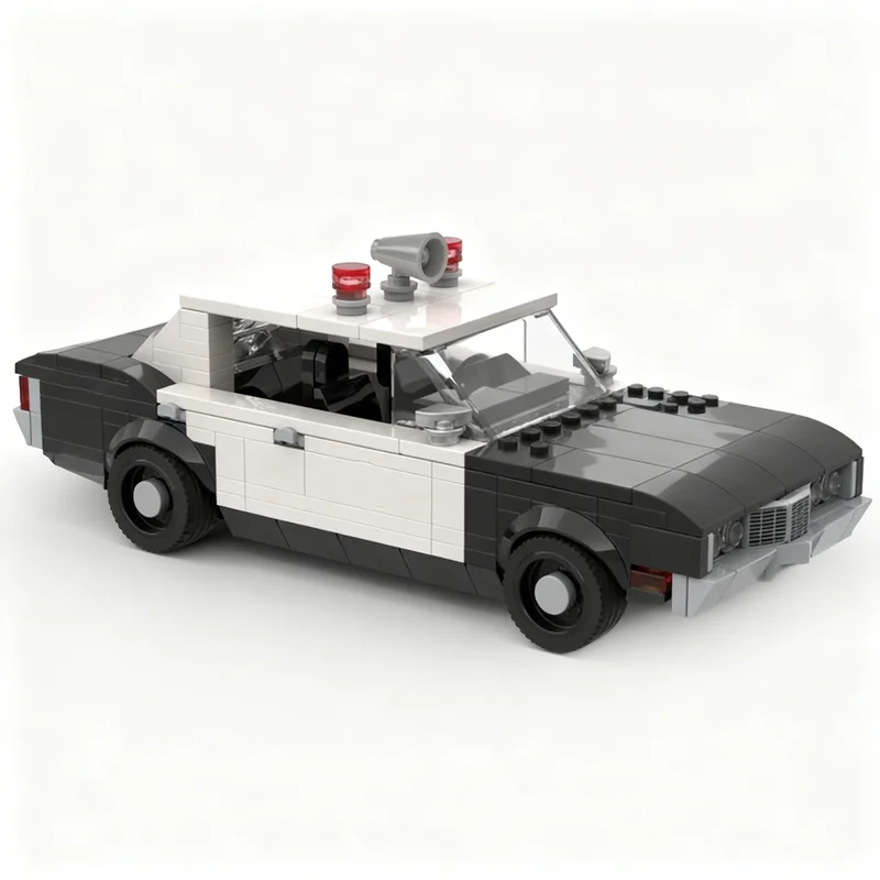 387pcs MOC City Champions Fordes Custom 500 Police Interceptor Model Building Blocks Christmas Gift Architecture Toy Art DIY