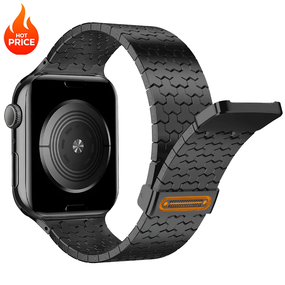 

Ремешок из нержавеющей стали для Apple Watch 11, магнитный браслет для Iwatch Series 10 9 8 7 SE3 Ultra 49 мм 46/45/44 мм 41/40 мм Correas