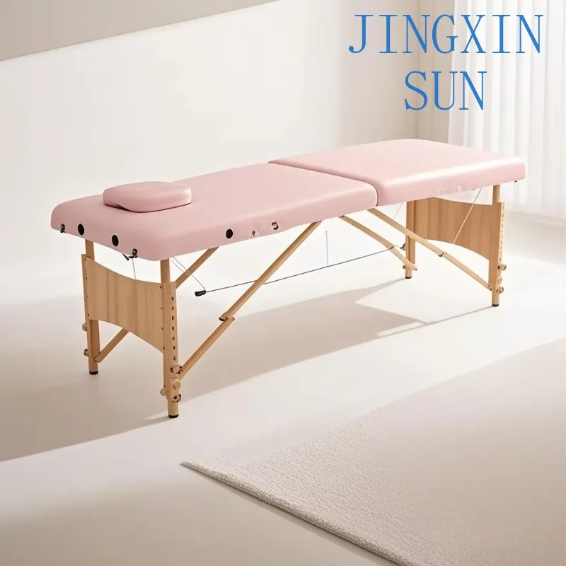 Hot Selling High Quality Foldable Salon Spa Beauty Bed with Wooden Legs Hospital Furniture for Massage