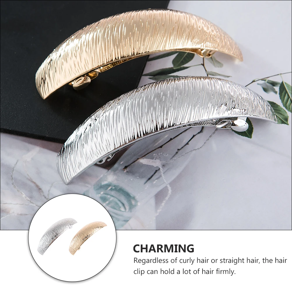 

2pcs Spring Clips Metal Hair Barrettes Alloy Hairpins Non-Slip Durable Lightweight Daily Wear Hair Accessories Styling Tools For