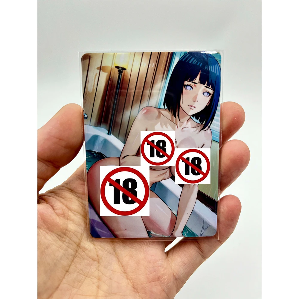 Naruto Cards 9PCS/Set DIY Anime Waifu Cards Sexy Nude Tsunade Hinata Sakura Decoration Collection Card Kids Toys Birthday Gifts