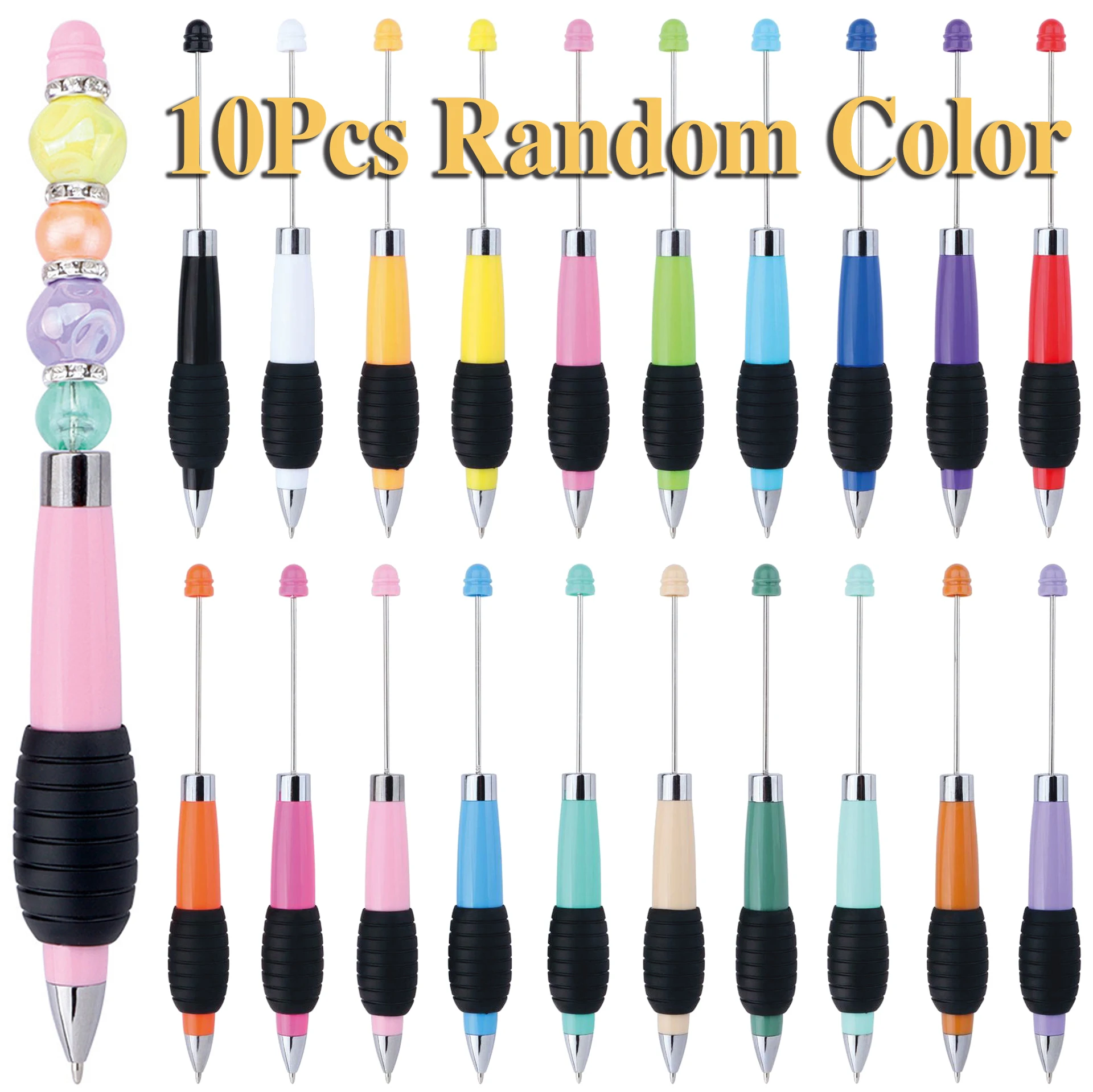 

10PCS Newest DIY Retractable Beading Pen Creative macaron color retractable rotating beading gift ballpoint pen