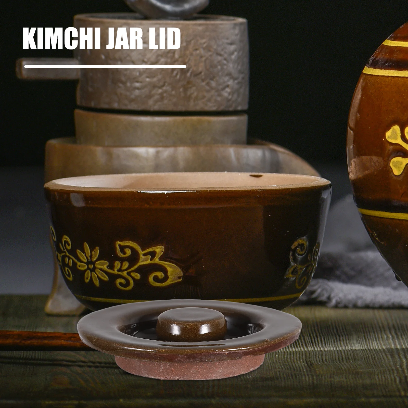 

Ceramic Weight for Fermenting Multi-Function Fermentation Lid Pickle Can Wide Mouth Jar Cover Kimchi Jar Replacement