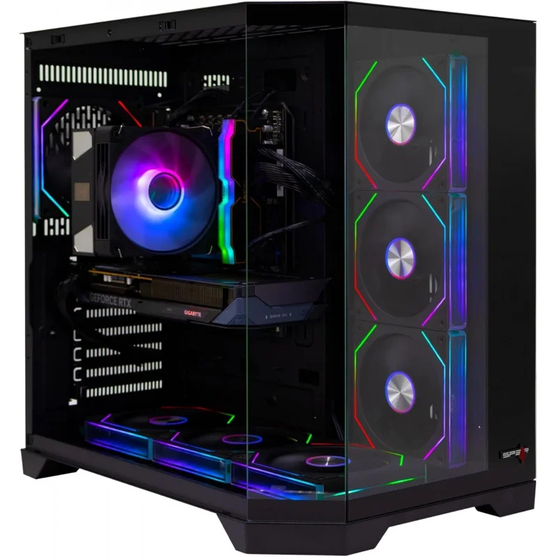 Gaming PC – i5-14400F, RTX 5060 8GB Triple-Fan, 32GB DDR5, 1TB NVMe SSD 3300MB/s, 600W PSU, ATX Case with 7 ARGB Fans & Remote
