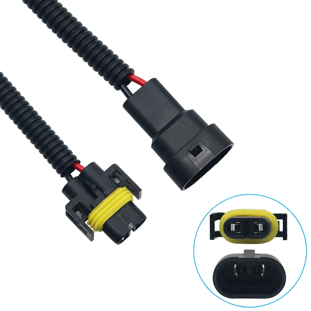 NSXINQI 2pcs 9005 HB3 9006 HB4 Male Connector to H11 Female Connectors Conversion Adaptor Wiring Harness Headlight Fog Light