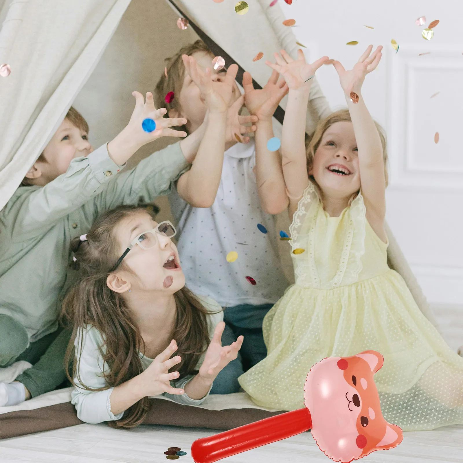 

Набор из 10 надувных игрушек в форме лисы из ПВХ для детских игр, пляжных и бассейновых развлечений, интерактивная игра с молотком