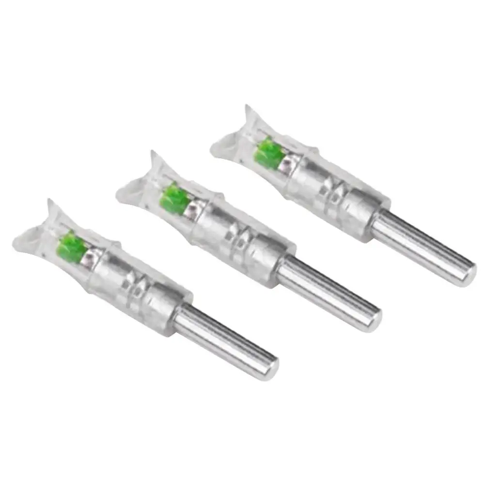 MagiDeal 3 pcs Automatic Luminous Lighted Arrow Nock Tail LED Hunting 7.6mm Shaft with Bolt driver