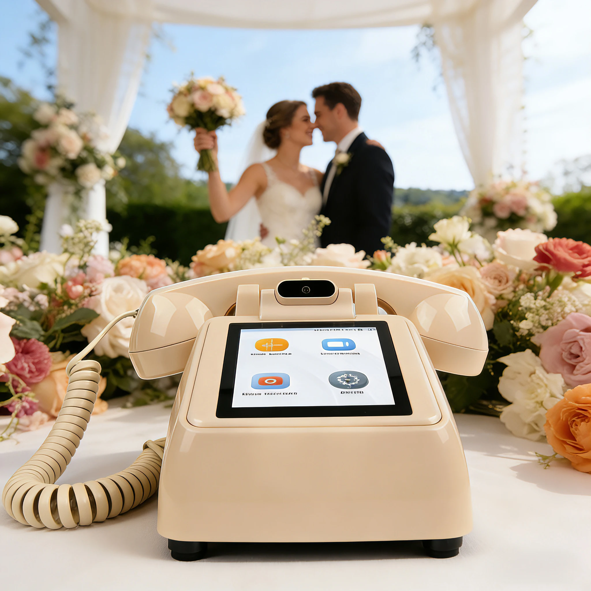 Touch Screen Audio and Video Guestbook 64GB Phone Recorder Video Guestbook for Wedding Telephone Booth
