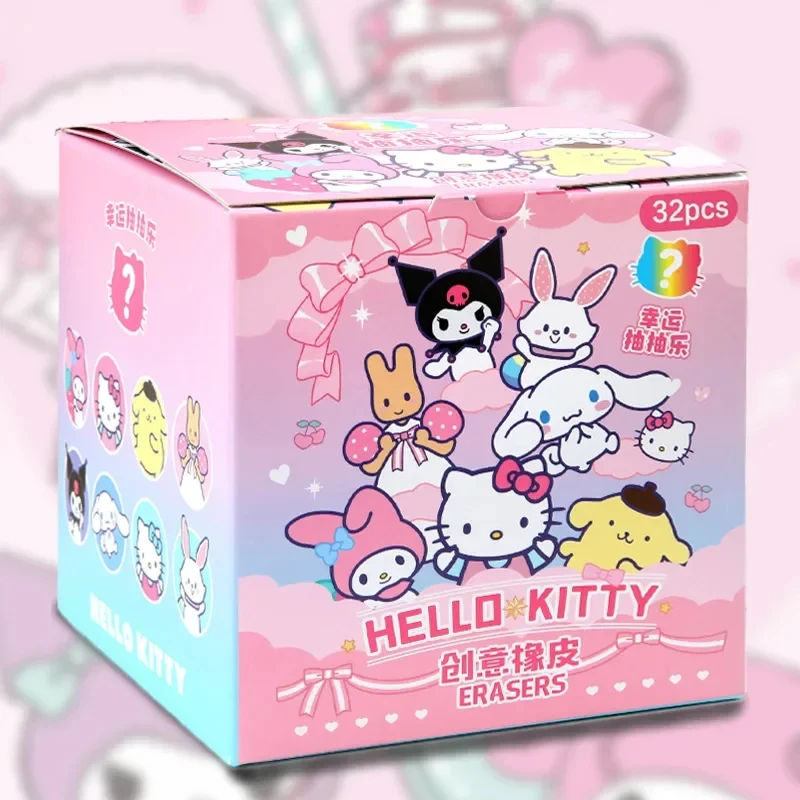 Sanrio 16/32 Uds Draft Kawaii Student Briefpapier Kuromi Hello Kitty Cartoon Draft 3D Reinigungswerkzeuge Schulgeschenke für Kinder