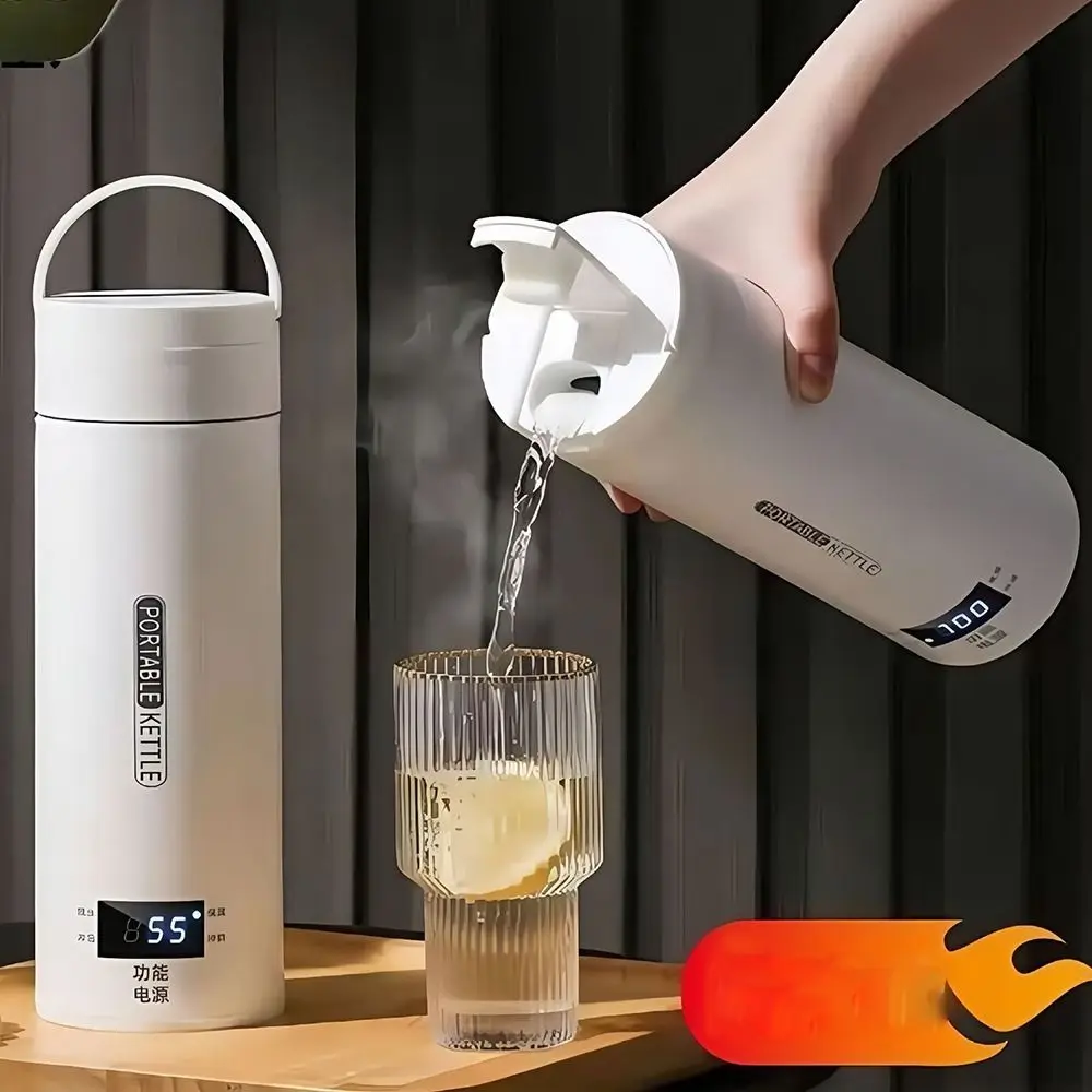 

Дорожный электрический чайник из нержавеющей стали 316, 4 уровня, регулируемый нагрев, 12 часов, функция сохранения тепла, мгновенный нагрев, бутылка для воды