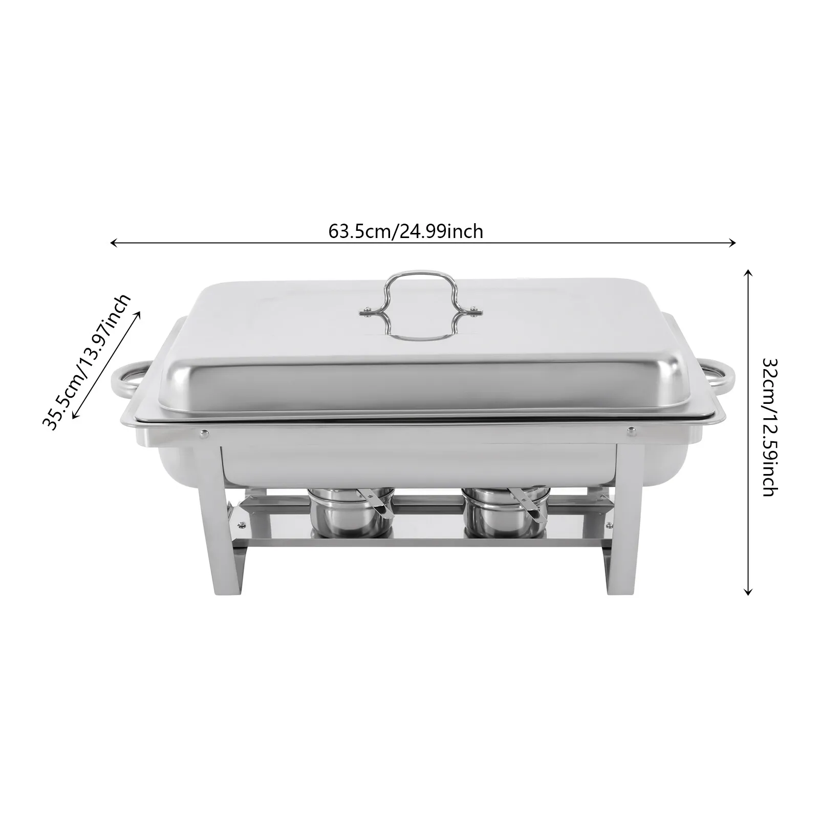 

3*3L Chafing Dish Buffet Food Pan Set Stainless Steel Catering Food Warmer