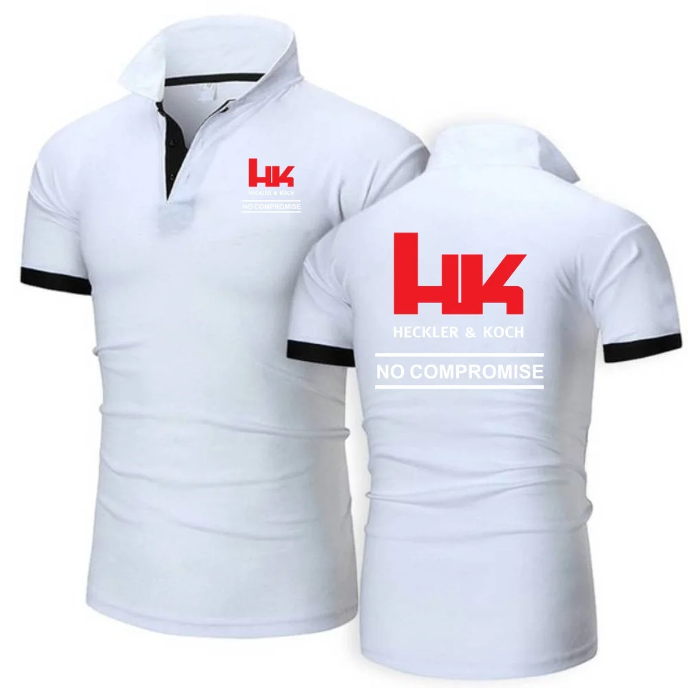 Polo H & K Heckler Koch para hombre, camisetas de solapa HK MP5 G3 G36 USP Pistol Punisher XM25, camisetas de malla de algodón de manga corta