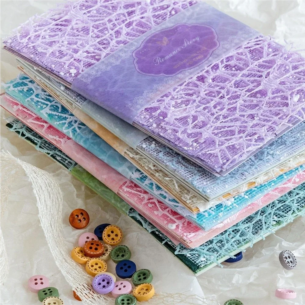 26pcs Creative Decor Vintage DIY Scrapbooking Paper Retro Mixed Lace Material Paper DIY Handmade Paper Creative Stationery