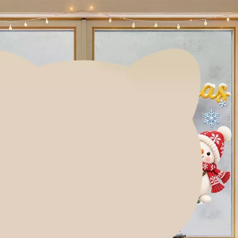 2027 Knit Sheep Window Sticker Happy New Year Decal Cute Lamb Xmas Window Decor For Home Shop Glass Ornament Decor Supply Set