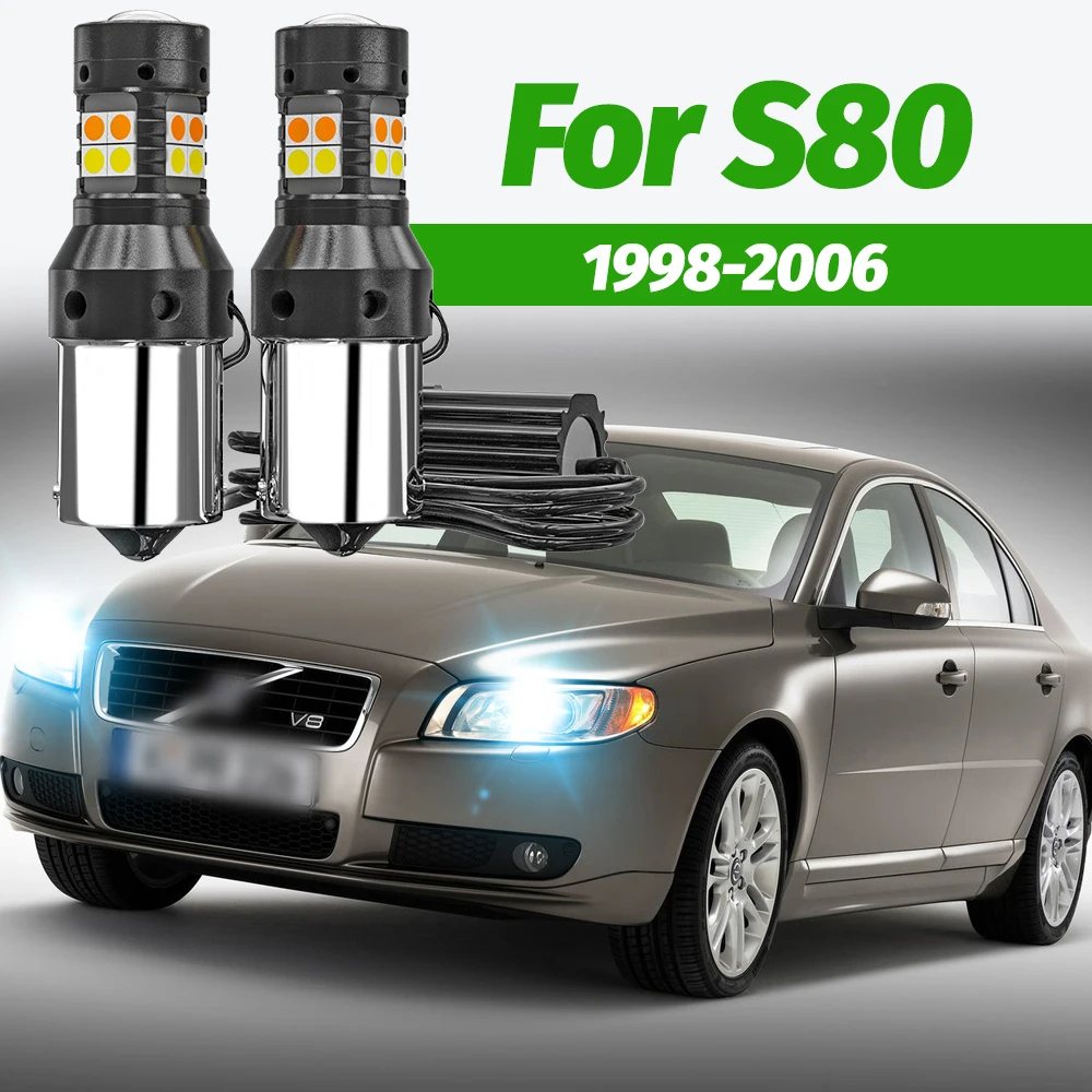 

2pcs Dual Mode Turn Signal+Daytime Running Light Accessories LED DRL For Volvo S80 1998-2006 1999 2000 2001 2002 2003 2004 2005