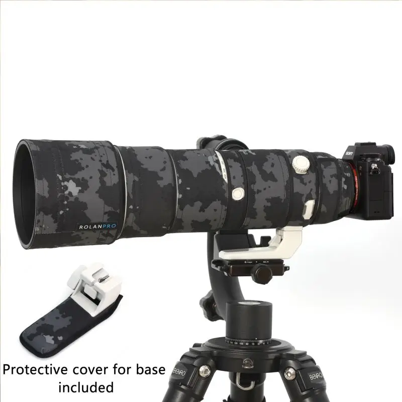 ROLANPRO Nylon Waterproof Lens Camouflage Rain Cover for Sony FE 200-600mm F5.6-6.3 G OSS Lens Protective Case Guns Clothing