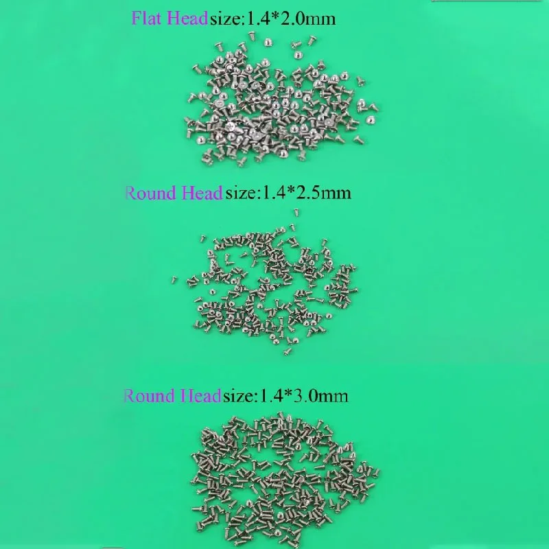 Cell Phone Screws M1.4 * 2 /1.4*2.5/1.4*3/1.4*3.5mm Micro Screws Repair Micro Miniblack Cross head Mobile notebook for Android