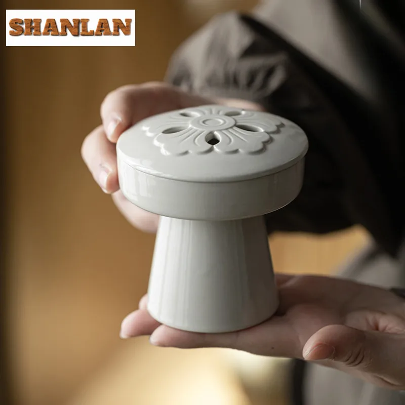 Plant Ash Glazed Petal Incense Holder Mist Smoking Steamers Incense Burners Aromatherapy Smell Distributor Censer Teaset Craft