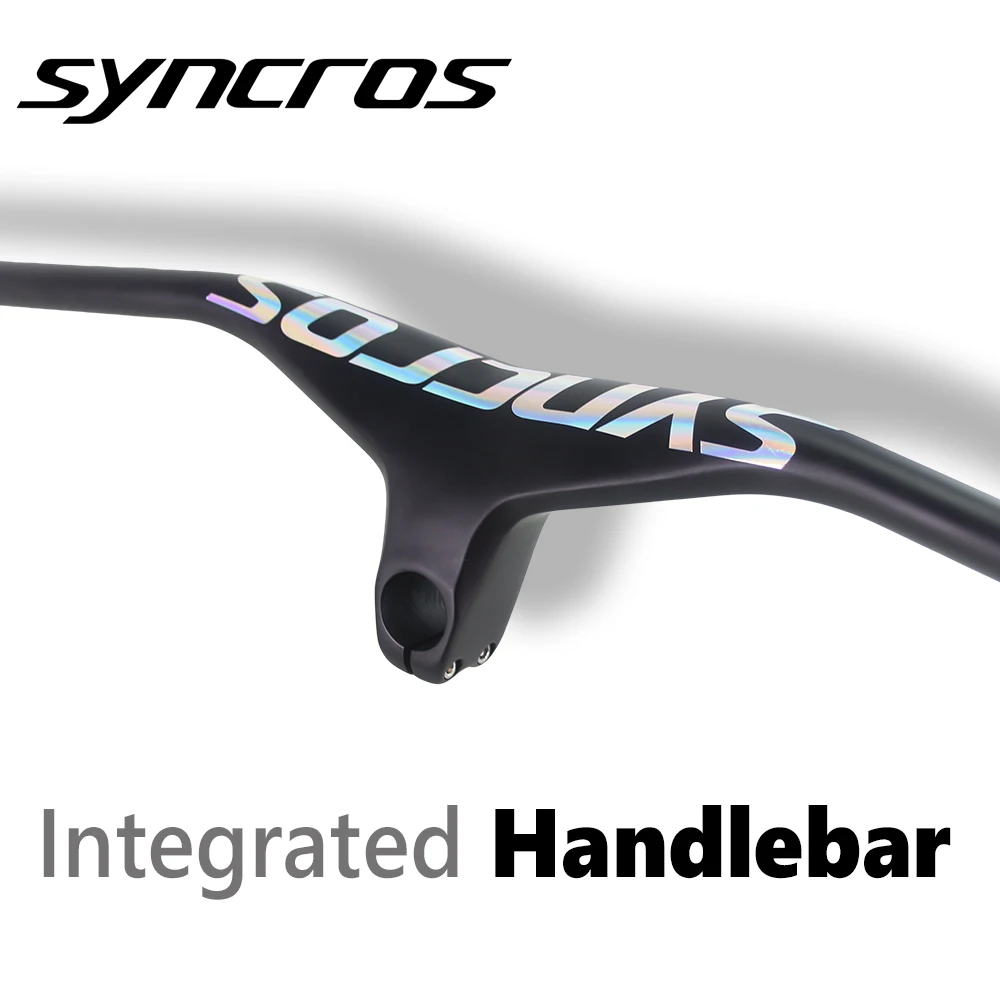 Syncros-MTB Integrated Handlebar with Stem, Carbon Chrome, Mountain Bike, Bicycle Parts, 28.6mm -17 °