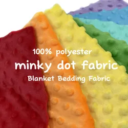 Minky Dot Fabric 45x45cm For Baby Comfort Blankets 1mm Pile Length Polyester Single Sided Plush Pacify Baby Dimple Plush Fabric