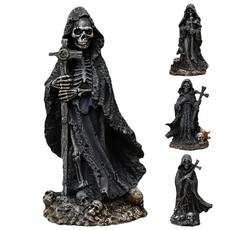 Devil Descent Decorative Figurine Gothic Resin Figurine Black Robe Horror Halloween Sculpture the Creeper Reaper Novelty