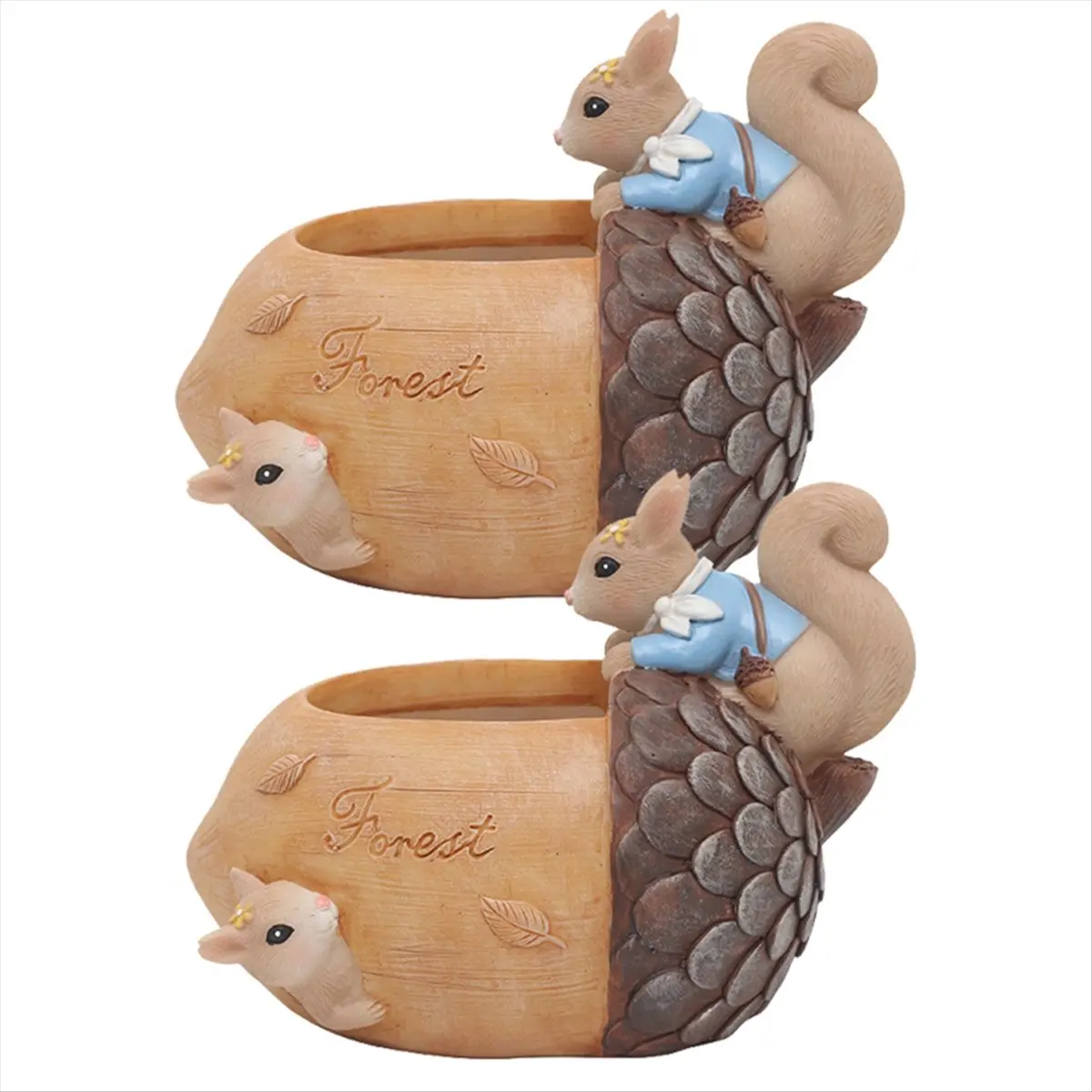 2026 Trend Squirrel Nut Garden Resin Flower Pot Desktop Gardening Potted Green Plant Decoration Acorns