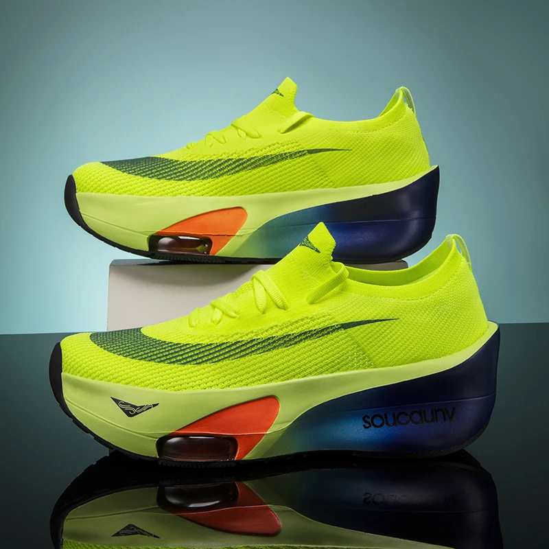 

Marathon Carbon Plate Air Cushion Men Sports Running Shoes Breathable Lightweight Women's Comfortable Athletic Nonskid Sneakers