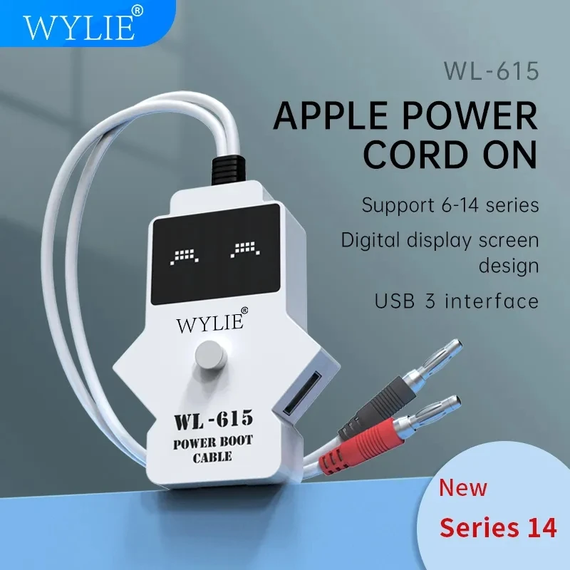 

WYLIE WL-615 For iPhone 6-14 Pro MAX DC Power Supply Connect Test Cable Motherboard One Button Power Fast Start Repair Boot Line