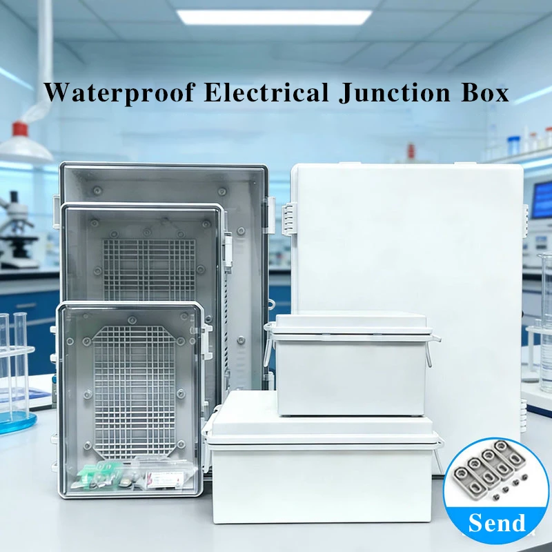 

Водонепроницаемый пластиковый корпус IP66, серая/прозрачная крышка, герметичный корпус распределения питания, запираемая электрическая распределительная коробка