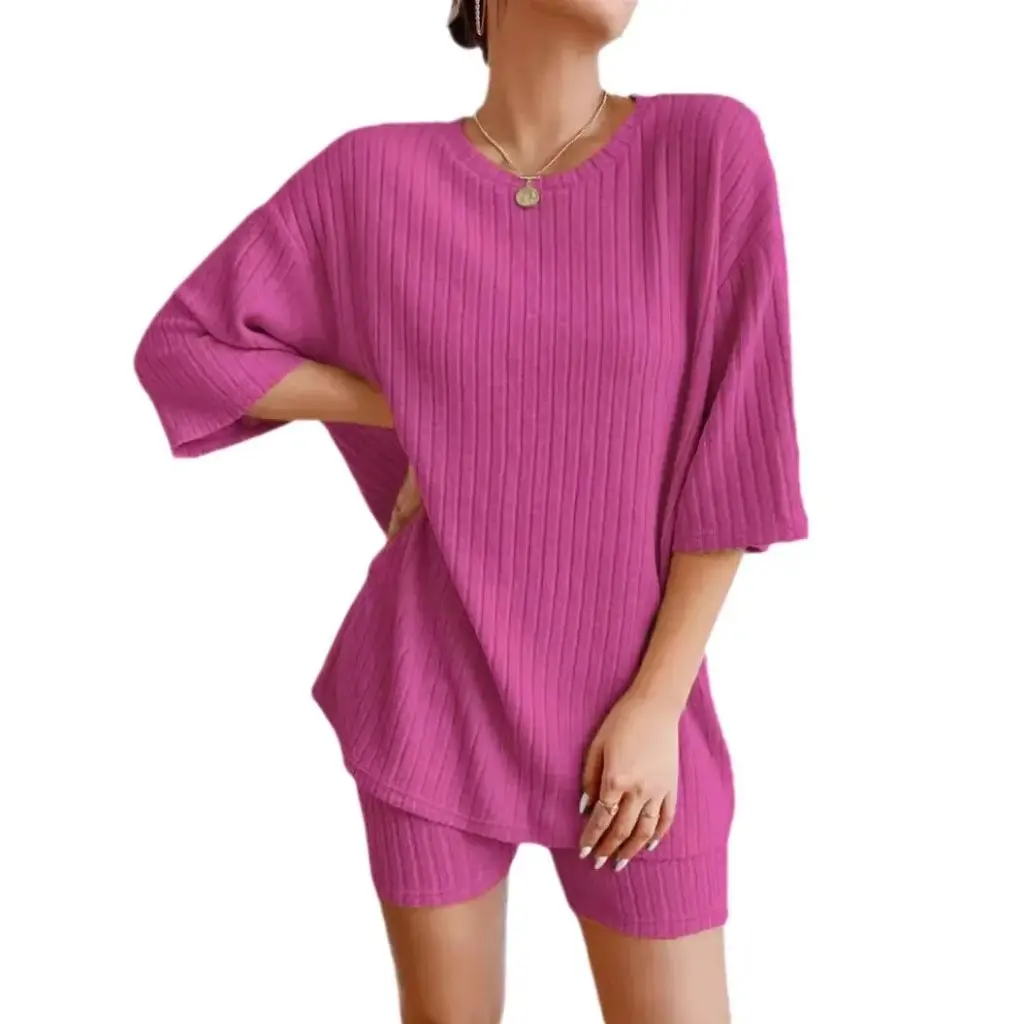 

Женский вязаный летний топ, свободный крой, с круглым вырезом, однотонный, повседневный, модный, в европейском и американском стиле, Новое поступление