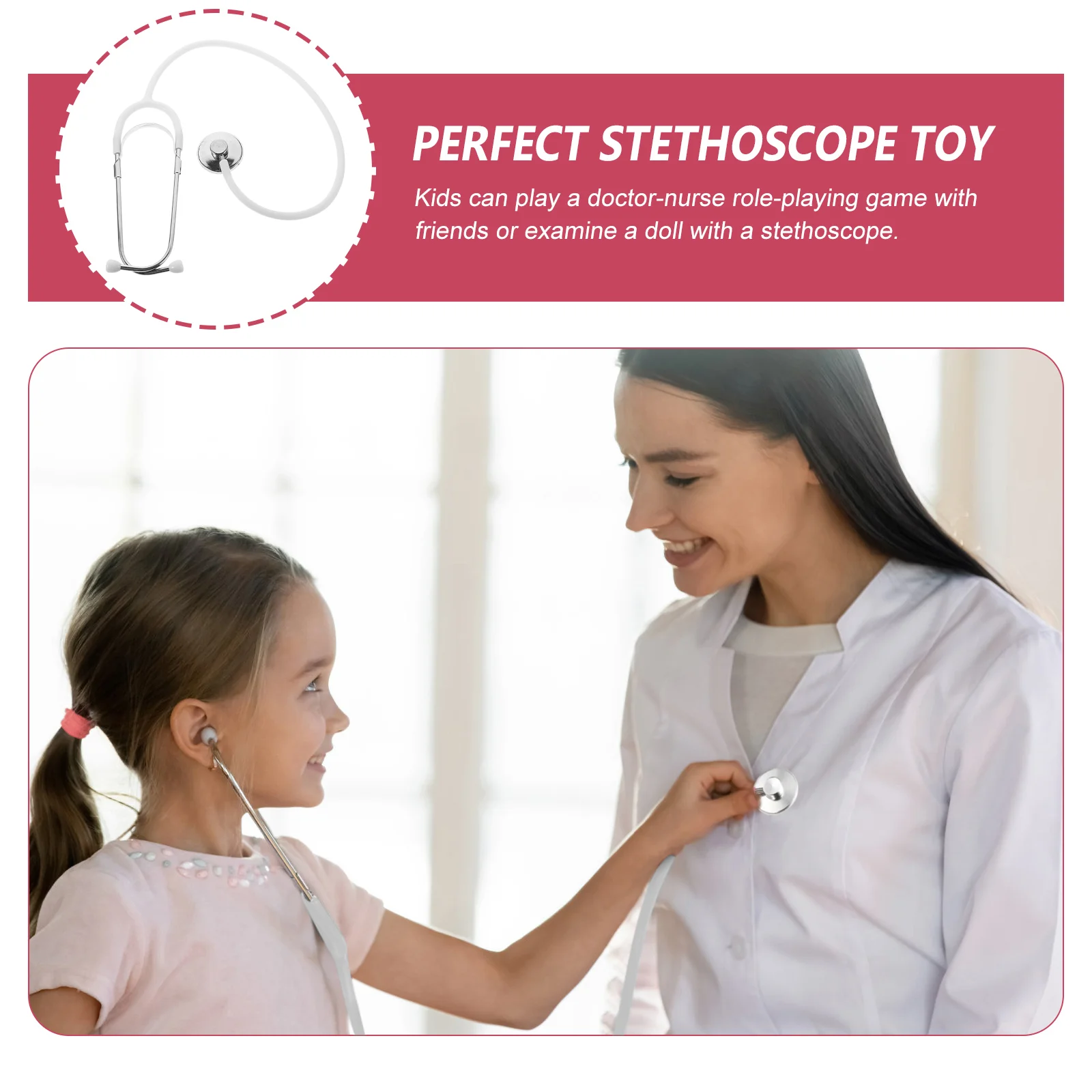 Stéthoscope pour enfants, accessoires de jeu, ensemble de jeu d'infirmière et de médecin, jouets de cosplay simulés