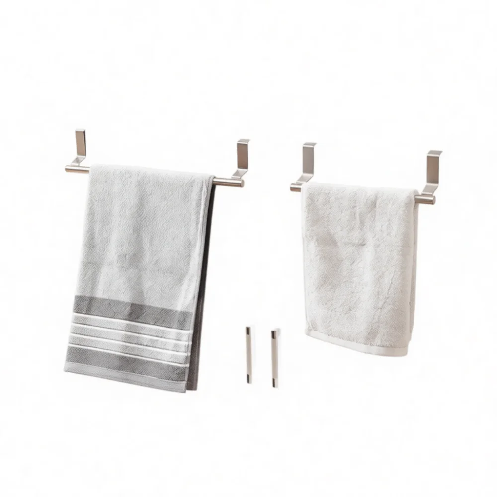 Punch Free Towel Rail Stainless Steel Holder Bathroom Storage Kitchen Cabinet Hanging Organizer Modern Rack