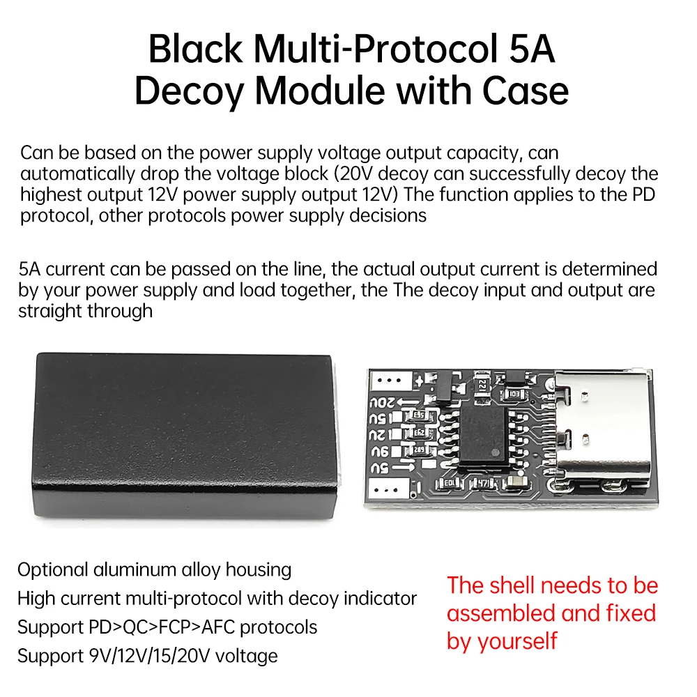 PD/QC/FCP/AFC Trigger Board Module PD/QC Decoy Board Fast Charge USB Type-c to 20v High Speed Charger Power Delivery Boost Modul