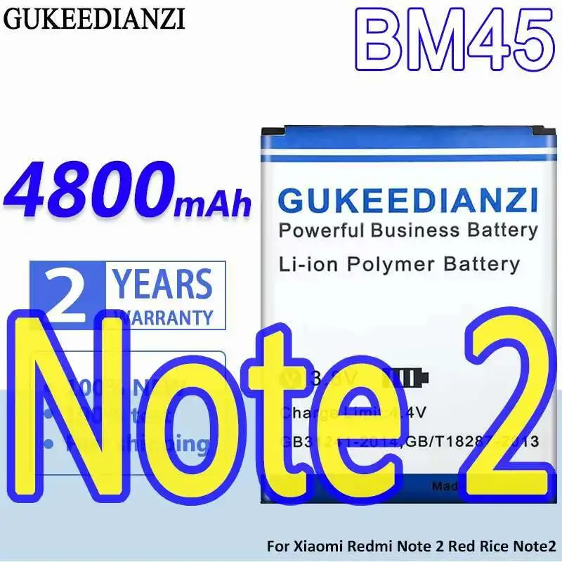 

4800mAh BM45 Long Lasting Reliable Power Supply For Xiaomi Redmi Note 2 Red Rice Note2 Mobile Phone Battery