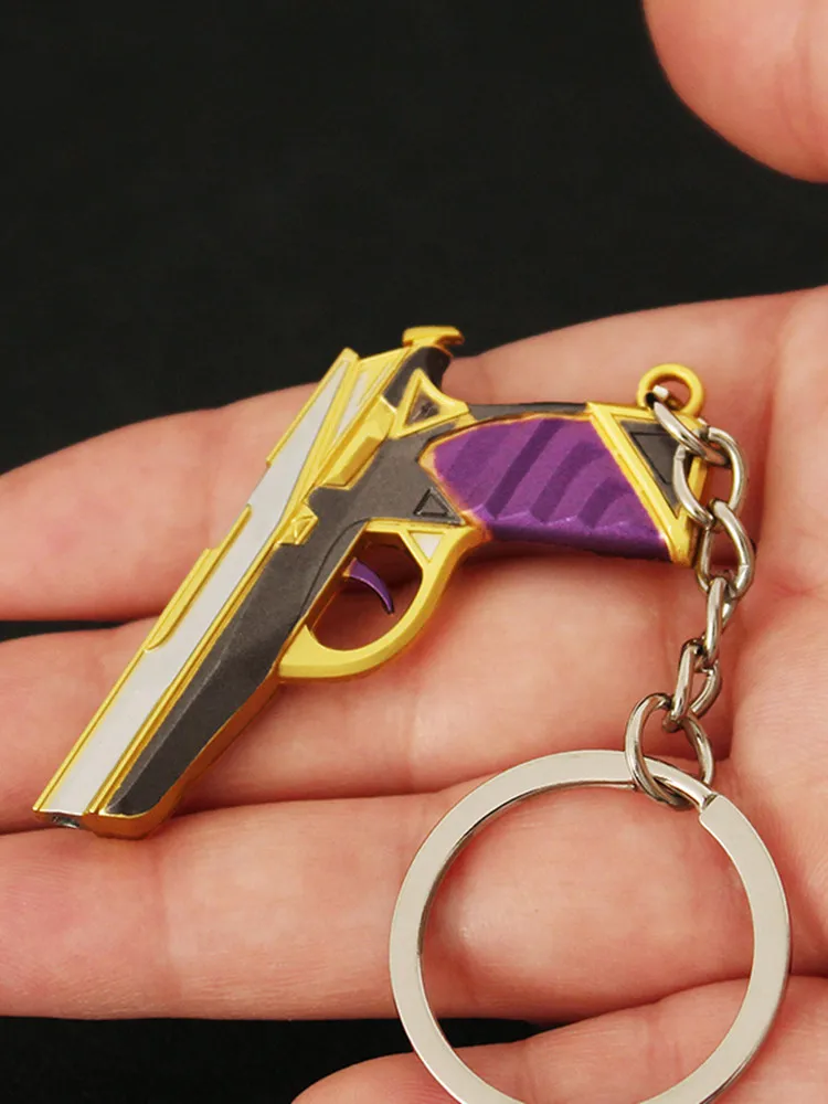 Valorant Melee Reaver Keychain Spectrum Skin 9cm Pistol Model Alloy Weapon Game Peripherals Samurai Sword Gift Toys for Boys