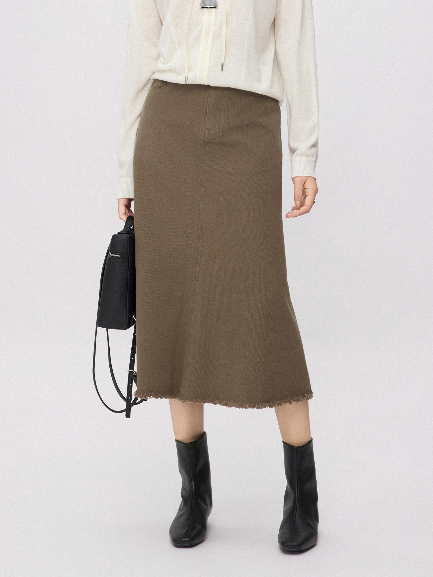 

Женская юбка CLMX из хлопка А-силуэта: комфортная, из тканого материала, винтажная, свободного кроя, с расклешенным подолом, средней посадки на талии