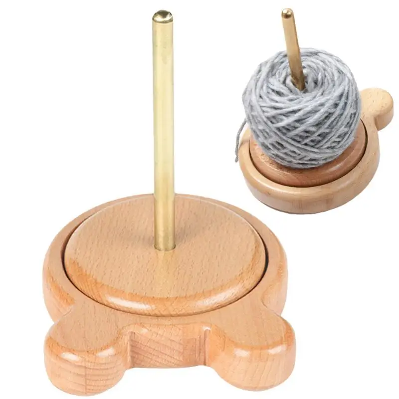 Knitting Yarn Holder Rotatable Wooden Yarn Holder Spinning Knitting Tools Handmade Yarn Spinner Thread Knitting Supplies