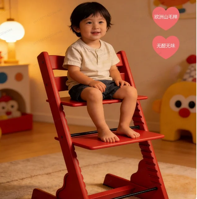 Feeding Chair Solid Wood Baby Dining High Chair For Babe Chair Multifunctional