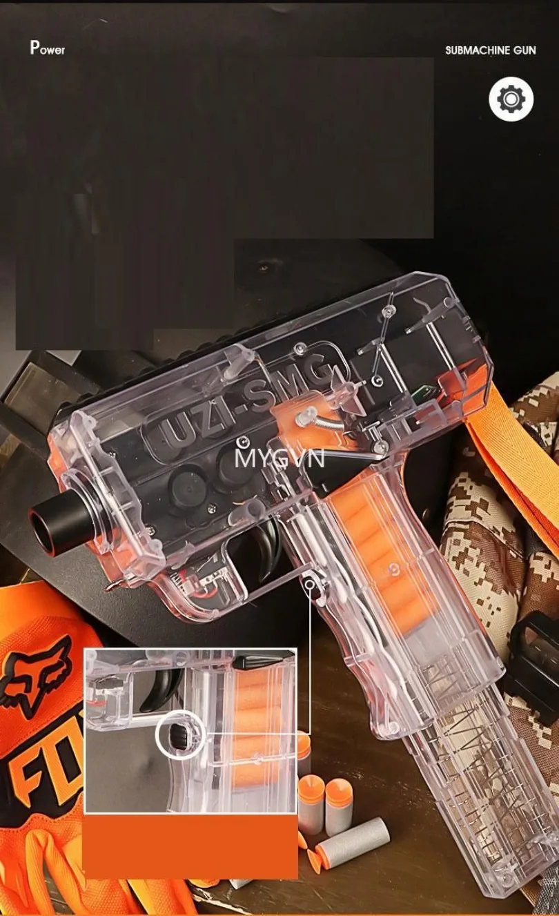 UZI Spielzeugpistole Elektrische Softbullet-Maschinenpistole mit Dauerfeuer für Erwachsene und Jugendliche, Outdoor CS Requisite – Detail 1