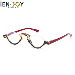 IENJOY Half Frame Anti-blue Reading Glasses Women with Spring Hinge Eyeglasses Magnifier Presbyopic Glasses for Men 1.0 2.0 3.0
