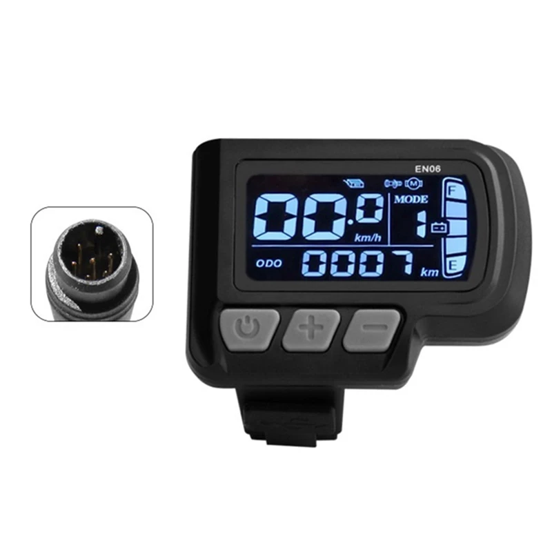 LCD-EN06 Electric Bike LCD Display Meter Dashboard Panel With USB 24V 36V 48V For Mountain Bike Electric Scooter 6Pin