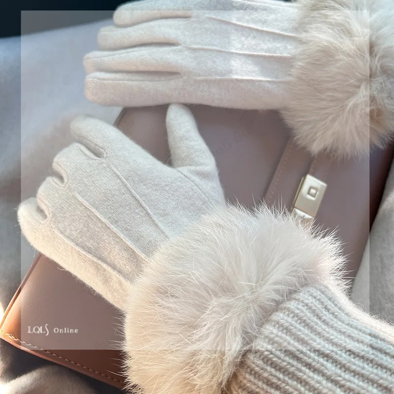 

Wool wool advanced hair, gloves women winter velvet warm driving riding thickened fashionable, good