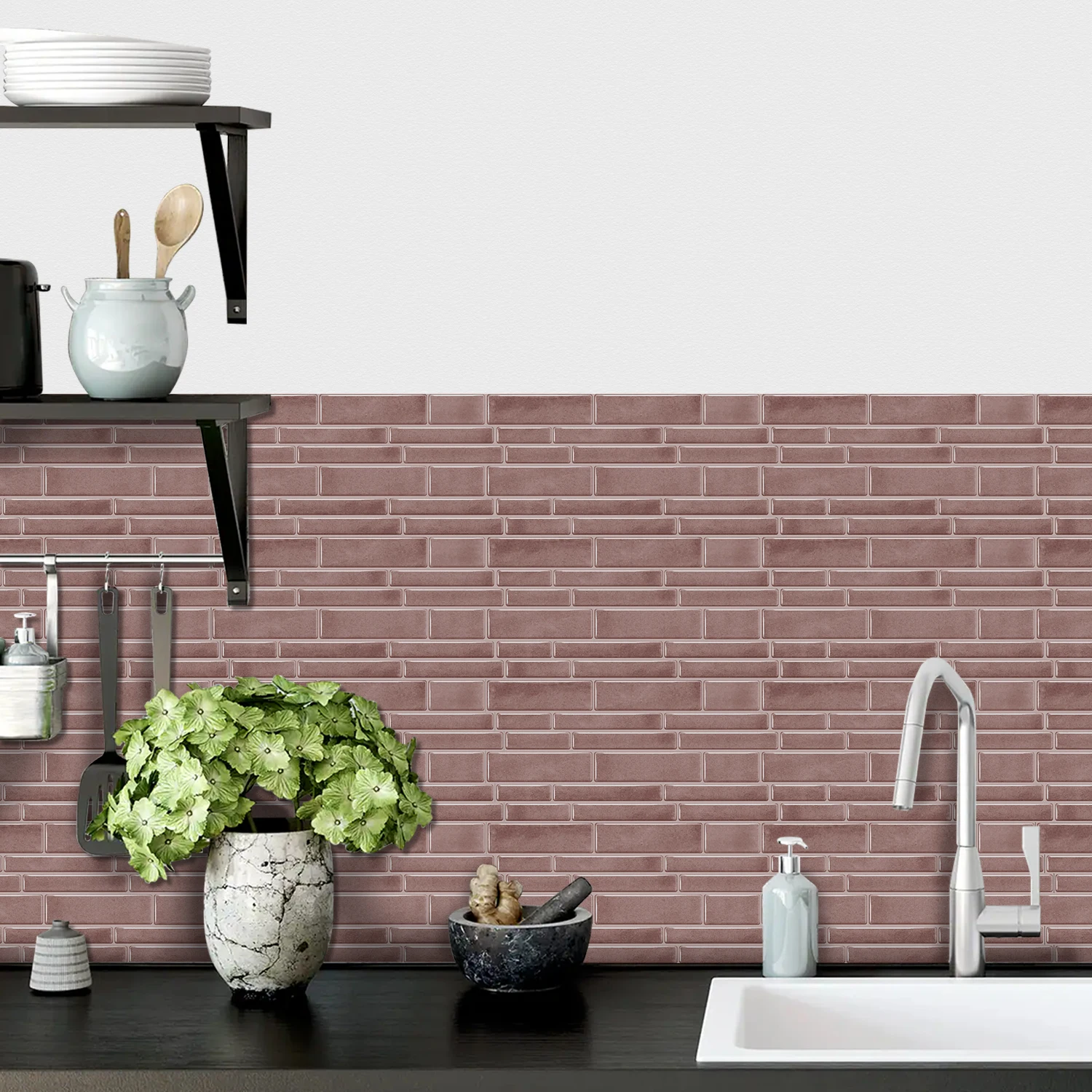 Peel and Stick Backsplash Tiles, Self-Adhesive 3D Subway Tile Stickers for Kitchen Bathroom (6/12/24/48 PCS)