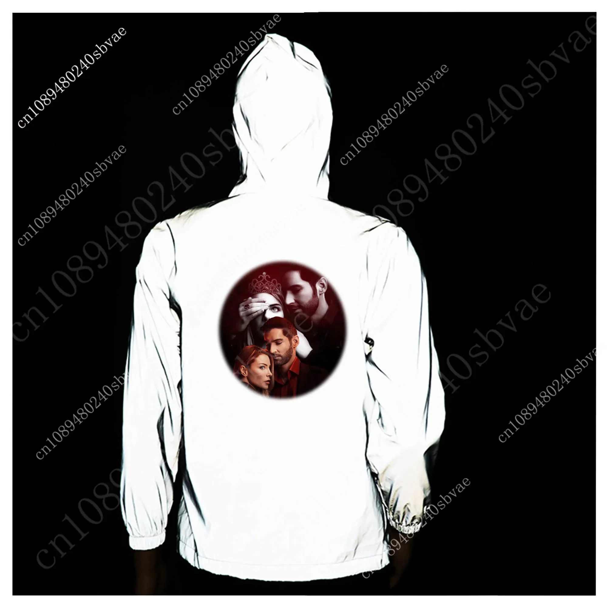 Lucifer Reflective Jacket Mens Womens Coat Hooded Windbreaker Runing Pocket Jackets Cycling Hiking Zipper Customized Hoodie