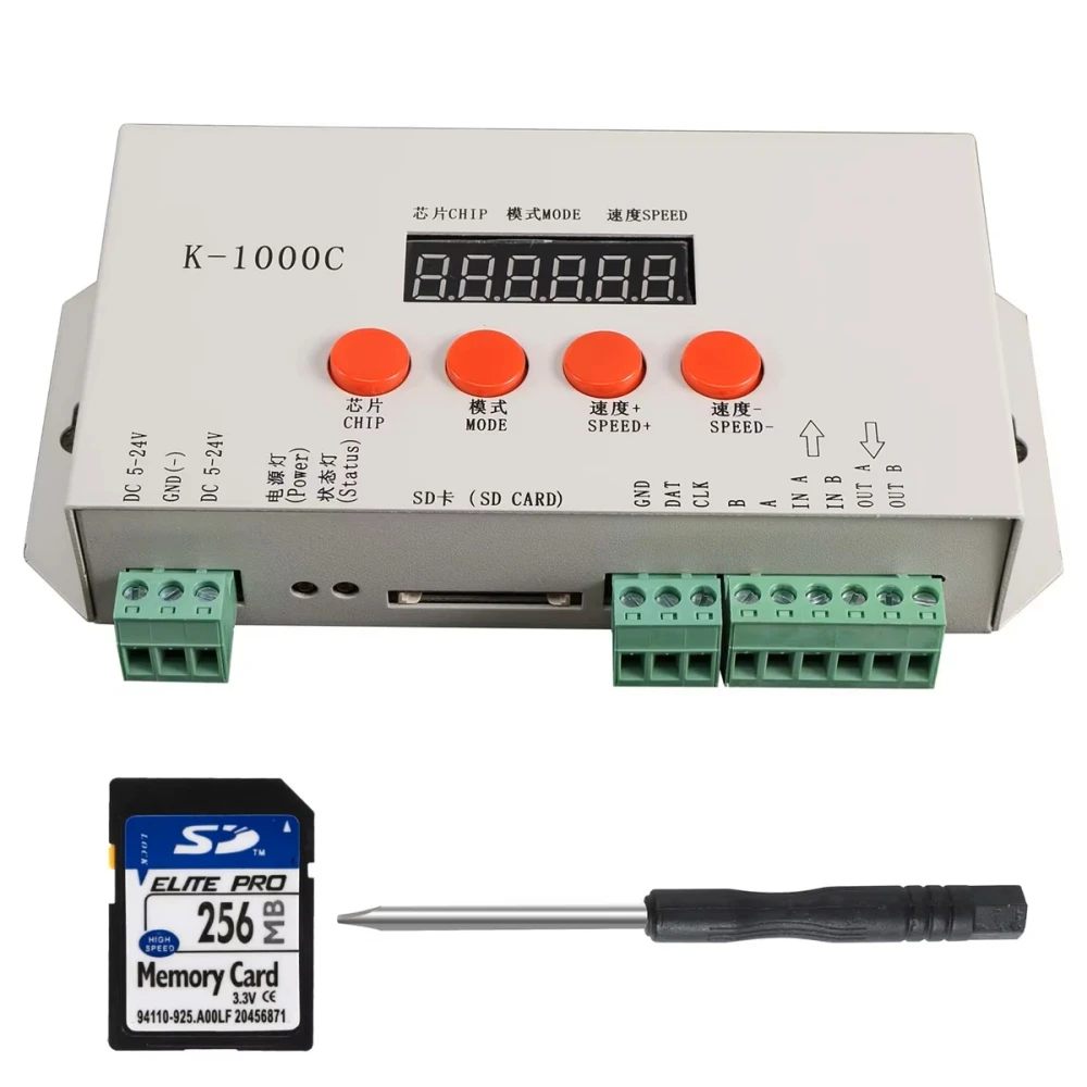 Controller LED K-1000C K1000C WS2812B WS2811 APA102 T1000S WS2813 LED 2048 Pixel Controller di programma DC5-24V