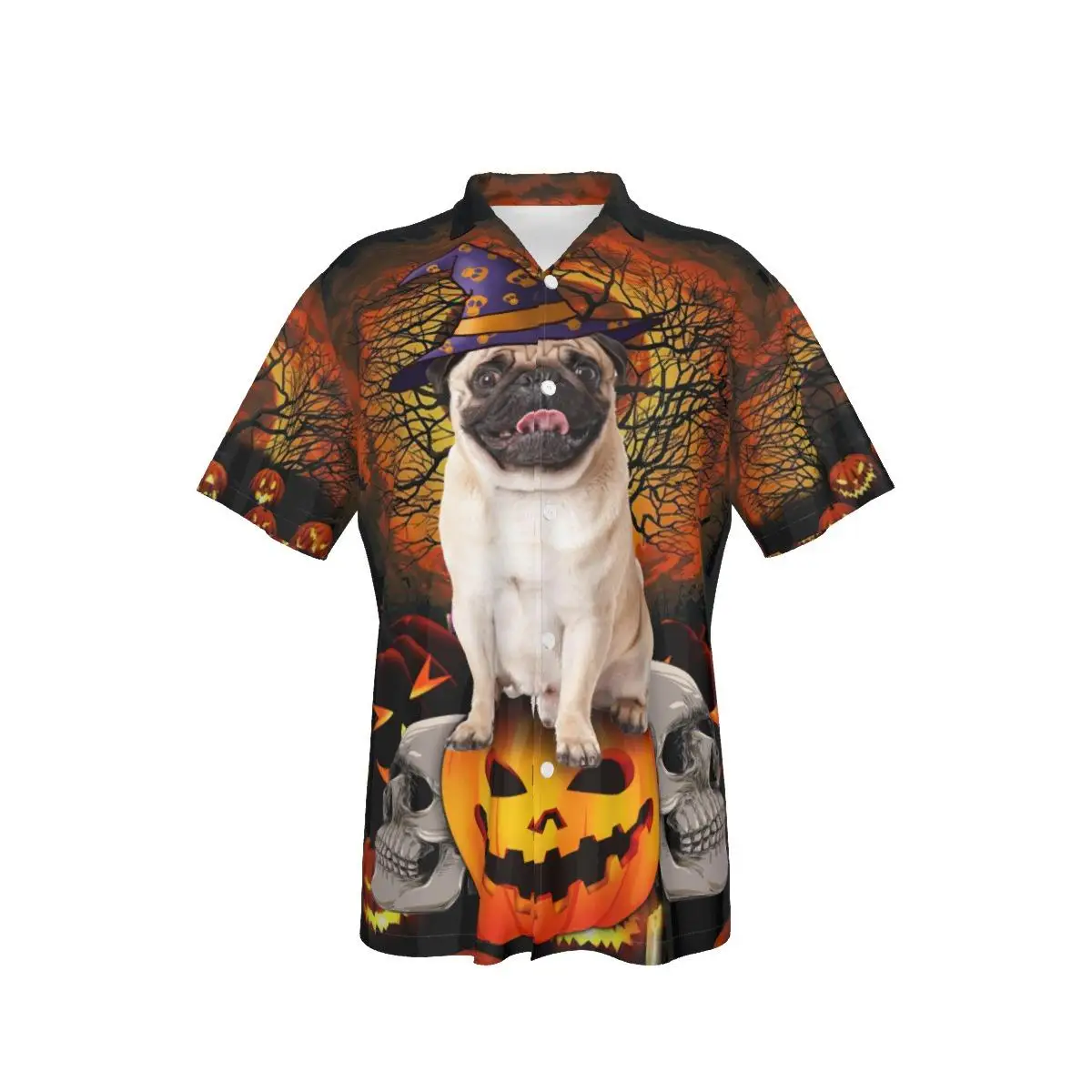 New Men's Shirt Halloween Funny Style Ass Mix Mushrooms Creative Clothing Button Up Shirts Summer Plus Size