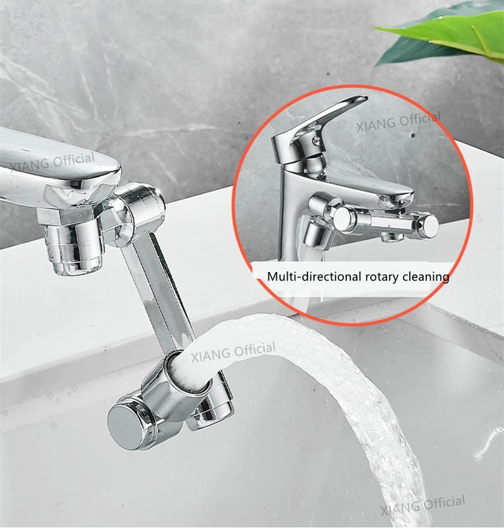 New Universal 1440° Rotation Extender Faucet Aerator Plastic Splash Filter Kitchen Washbasin Faucets Bubbler Nozzle Robotic Arm