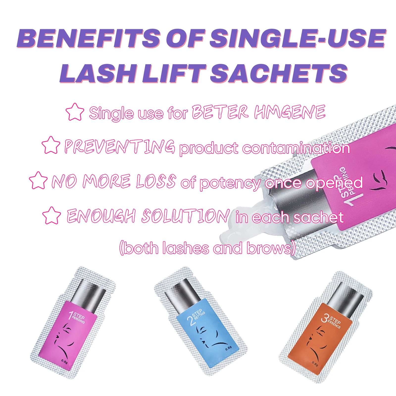 PERMANIA NEW 5-8 Minutes Fast Lash & Brow Lift Eyelash Perm Kit Sachet Number #1#2#3 Setting Lotion Curling Perming Makeup Tool