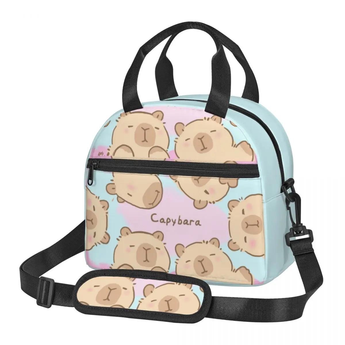 

Cartoon Capybara Insulated Lunch Cooler Bag For Work Camping Beach Travel, Leakproof Wate